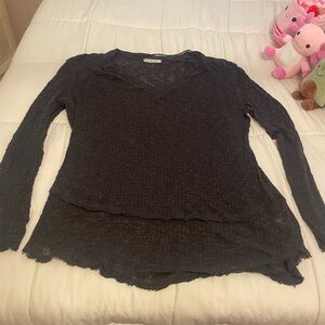 We The Free Free People Pullover Sweater, Size Small, Charcoal Grey Color